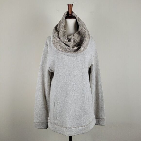 J. CREW Sweater Medium Wool Blend Beige Funnelneck Cowl Neck Sweatshirt B4923 - Picture 2 of 9